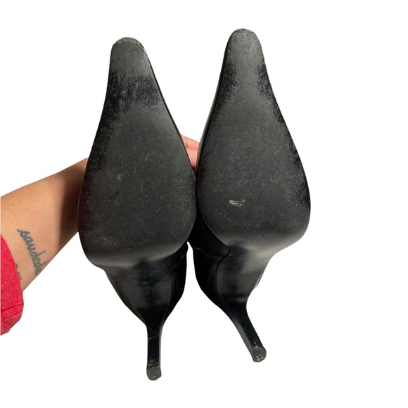 Steve Madden black leather stiletto heeled zip up boots size 7.5 - Picture 10 of 11